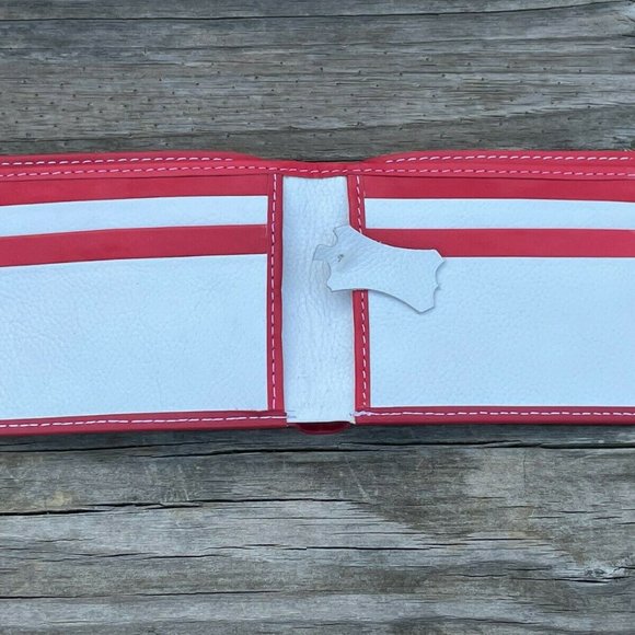 Men Wallet Multi Color Stripe Bi fold Card Holder Handmade Genuine Leather Purse - Picture 7 of 13